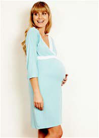 Trimester - Peony Lace Trim Maternity Nightie in Blue * ON SALE *