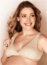 QueenBee - Jamila Beige Stripe Nursing/Sleep Bra