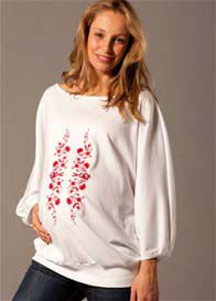 Fillyboo - Embroidered Kimono Maternity Joe in White w red