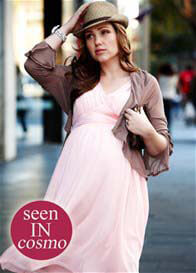Maternal America - Tulle Maternity Cocktail Dress in Blush Pink