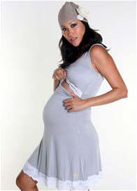 Quack - Lace Trim Nursing/Maternity Lounge Dress