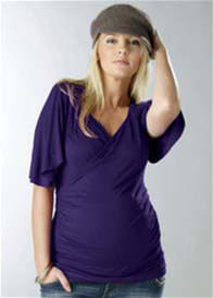 Funmum - Raspberry Crossover Maternity Top