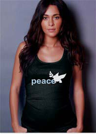 LAB40 - Rib Maternity Tank in Black w Peace Dove Print