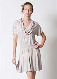 Dote - Sidewalk Cowl Nursing Dress in Eggshell