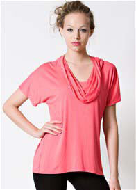 Dote - Debbie Cowl Nursing Hoodie in Pink Coral