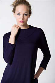 Dote - Ink Zip Neck Nursing Top in Navy Blue
