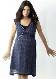 Seraphine - Angel Ditsy Maternity Dress in Navy