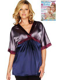 Everly Grey - Isabel Maternity Top - Charcoal Plum Navy