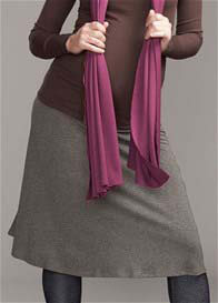 Maternal America - Knit Maternity Skirt in Brown