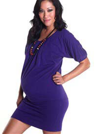 Milky Way - Cassie Nursing/Maternity Tunic Dress in Purple