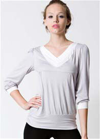 Dote - Slate Long Sleeve Nursing Top in Grey ** ON SALE **