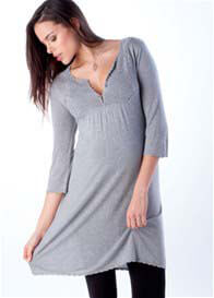 Seraphine - Crochet Maternity Dress in Grey 