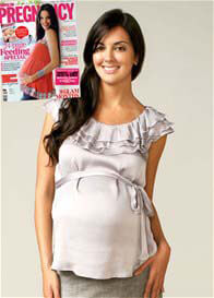 Maternal America - Ruffle Maternity Blouse in Silver