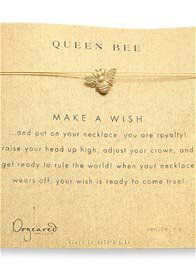 Dogeared - Queen Bee Gold Dipped Make a Wish Necklace on Gold