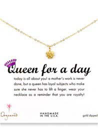 Dogeared - Queen For a Day Gold Dipped Necklace w Royal Crown Charm