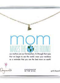 Dogeared - Mom Makes The World Go Round Necklace w Sideways Heart Charm