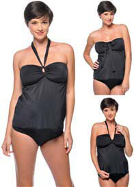PregO - Maternity Tankini & Bikini in Black