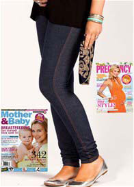 Mayreau for QueenBee - Sapphire Denim Knit Maternity Leggings