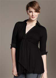 Maternal America - Front Tie Jersey Maternity Top