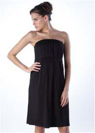 Seraphine - Aida Strapless Maternity Dress in Black