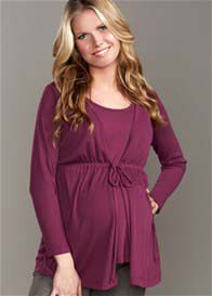 Maternal America - Nursing Cami / Cardigan in Magenta