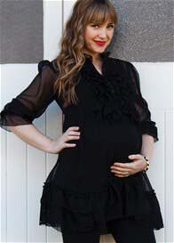 Maternal America - 2 piece Poet Chiffon Maternity Blouse in Black