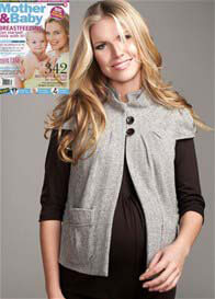 Maternal America - Mandarin Maternity Jacket in Herringbone