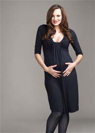 Maternal America - Flutter Maternity Dress in Navy 
