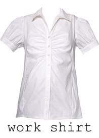 Ripe Maternity - Stretch Poplin Ruched Short Sleeve Maternity Shirt