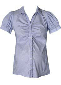 Ripe Maternity - Striped Short Sleeve Career Shirt - ON SALE