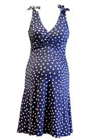 Quack Nursingwear - Navy Polkadot French Dress