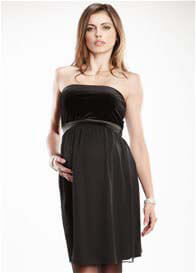 Maternal America - Strapless Velvet Chiffon Dress - ON SALE