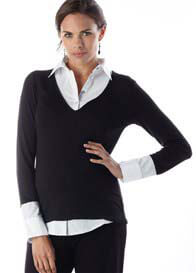 Seraphine - Gabriella Black Stripe Mock Shirt