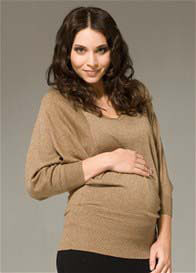 Ripe Maternity - Batwing Knit Top in Caramel