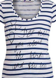 Queen mum - Birds and Bees Striped Tee