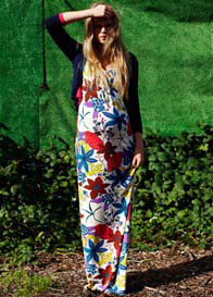 Queen mum - Flower Print Maxi Dress