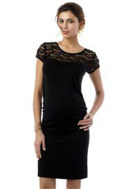 Seraphine - Dita Lace Insert Dress in Black