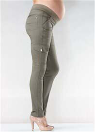 Soon Maternity - Skinny Cargo Pants in Khaki