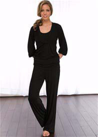 La Leche League - 2 pc Nursing PJ Set in Black
