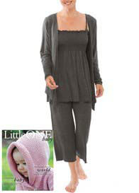 La Leche League - 3 pc Lounge/Sleep Set in Charcoal