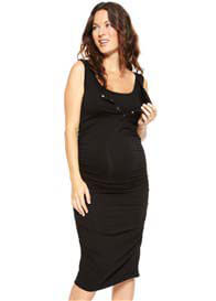 NOM - Black Sleeveless Nursing Dress