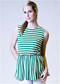 Milky Way - Emily Striped Peplum Nursing Top - ON SALE
