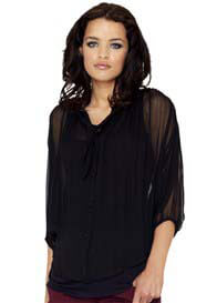 Crave - Sheer Pussy Bow Blouse