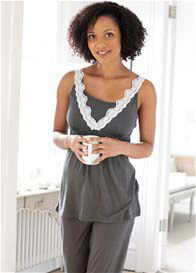 Amoralia - 2 pc Lace Nursing Cami PJ Set
