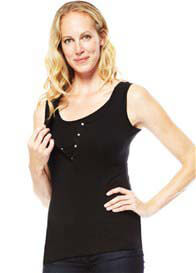 NOM - Straight Snap Nursing Tank in Black