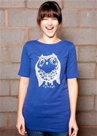 MamaFeelsGood - Blue Funky Owl Nursing Tee