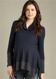 Maternal America - Layered Cowl Neck Top