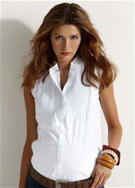 Esprit - Pintuck Bib Blouse - ON SALE