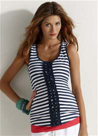 Esprit - Ruffle Stripe Tank Top - ON SALE