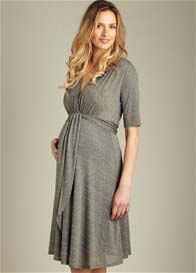 Maternal America - Charcoal Front Tie Dress